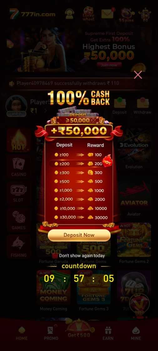 777in App Android gaming application with modern mobile interface